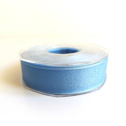 Lurex Organza Ribbon  25 mm - Color Light Blue